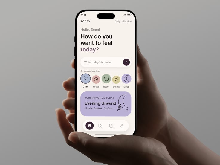 Person reflecting while using MindCare app